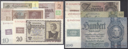 Kuponausgaben 1948. Insgesamt 8 Scheine Zu 1 U. 2 Rentenmark, 5, 10, 2 X 20, 50 U. 100 Reichsmark. I Bis II. Rosenberg 3 - Other & Unclassified