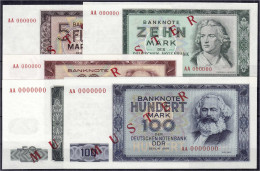 Kompletter Satz Der Banknotenserie (DDR-Druck) 1964. Insgesamt 5 Scheine Zu 5, 10, 20, 50 Und 100 MDN. Alle Mit KN. AA 0 - Other & Unclassified