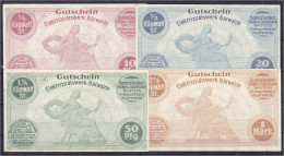 Elektrizitätswerk, 1/4, 1/2, 1 1/4 Und 2 1/2 KWh O.D. I-II. Müller E. 0165. 1-4. - [11] Local Banknote Issues