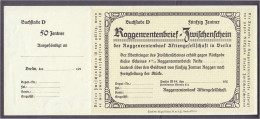 Roggenrentenbank Aktiengesellschaft, 50 Zentner Roggen O.D. Blankoschein Nicht Ausgefüllt Mit Coupon. II, äußerst Selten - [11] Local Banknote Issues