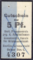 Berliner Frauenverein Gegen Den Alkoholismus, 5 Pfg. O.D. II, 2x Kl. Lochungen. Tieste 0515.05.. - Lokale Ausgaben