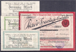 Kriegsnotgeld, 3 Verschiedene 20 Mark Und 1x 50 Mark 1.11.1918. II-III. Topp 74. - Lokale Ausgaben