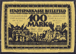 100 Mark Seide, Gelb 15.7.1921 „Französischer Vertragsbruch“, Mit Schmaler Borte Umrändelt, Ohne Stpl. I-, Selten. Grabo - [11] Local Banknote Issues