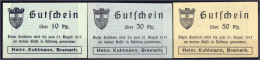 Heinrich Kuhlmann, 10, 30 U. 50 Pfg. O.D., Alle Ohne Stempel. I-II. Tieste 0900.10. 06, 07, 08. - Lokale Ausgaben