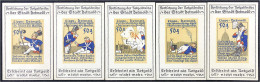 5x 50 Pfg. Postkartenserie Der Stadt Detmold, (Bild 3-7) O.D. Abb. Von Nicht Verausgabten Scheinen. I-II, Selten. Lindma - [11] Local Banknote Issues