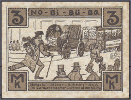 3 Mark 4.2.1922. Die No-Bi-Bü-Ba (Notgeld-Bilder-Bühnen-Ball) Künstler Im Landestheater. Ohne Wz. Stockfleckig, Sonst I, - Lokale Ausgaben