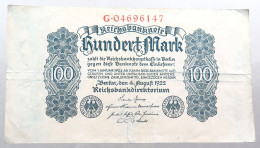 WEIMARER REPUBLIK 100 MARK 1922 BERLIN #alb052 0581 - 100 Mark