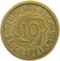 WEIMARER REPUBLIK 10 PFENNIG 1925 F DOUBLE STRUCK REVERSE #a064 1057 - 10 Renten- & 10 Reichspfennig