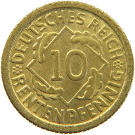 WEIMARER REPUBLIK 10 PFENNIG 1924 F WEAK STRUCK DATE #a053 0341 - 10 Rentenpfennig & 10 Reichspfennig