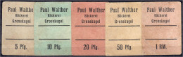 Paul Walter, Bäckerei, 5, 10, 20, 50 Pfg. Und 1 Reichsmark O.D. Bis Auf 20 Pfg. Alle Nicht Im Tieste. II-, äußerst Selte - [11] Local Banknote Issues