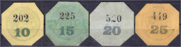Wilhelmsburg, Deutsche Erdölwerke GmbH O. D. 4 Scheine Zu 10, 15, 20, 25 Pfg. II Bis II- Tieste 7940.05. 01-04. - [11] Local Banknote Issues