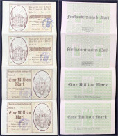 Stadt, Druckbogen Zu 2x 500 Tsd. Und 2x 1 Mio. Mark 10.8.1923. Rs. Der 500 Tsd. Scheine Mit 1 Mio. Mark Und Umgekehrt, A - [11] Local Banknote Issues