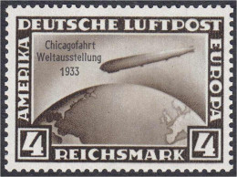 4 Mark Chicagofahrt 1933, Postfrische Luxuserhaltung, Tiefst Geprüft Peschl BPP. Mi. 350,-€ Michel 498. - Other & Unclassified