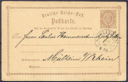 1/2 Groschen 1873, Braun, Mit Altem Hufeisenstempel ,,SOLINGEN 34-3" Ist Echt. Die Karte Ist Vollständig Erhalten, Sehr  - Other & Unclassified