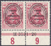 40 Pf. Freimarken (Nicht Ausgegeben) 1920, Waagerechtes Paar In Postfrischer Erhaltung Mit HAN ,,H 3531.20". Mi. 1.000,- - Other & Unclassified