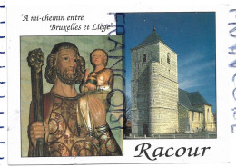 Racour (B-4287). Eglise Et Staute St-Christophe. Carte Mosaïque. - Lincent