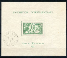 Réf 80 < OCEANIE < BLOC N° 1 Ø - Cat 65 € < Cachet Papeete 02-08-1938 Ile Tahiti - Blocs-feuillets