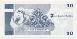 DE LA RUE GARNY 10 TEST NOTE UNC - Sonstige & Ohne Zuordnung