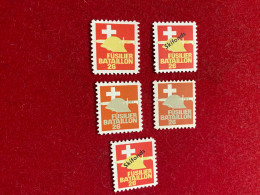 SUISSE -LOT DE 5 VIGNETTES FUSILIER BATAILLON 26 - Labels