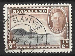 NYASALAND...KING GEORGE VI..(1936-52..)..." 1945.."...HALFd.....SG144.....GOOD CDS......VFU... - Nyassaland (1907-1953)