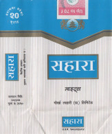 Nepal Sahara Blue Cigarettes Empty Case/Cover Used W/Tax Stamp - Etuis à Cigarettes Vides