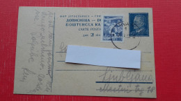 Dopisnica FNRJ 2 Din(Tito).Zig/postmark:Hvar - Covers & Documents