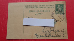 Dopisnica FNRJ 1.50 Din(Tito).Zig/postmark:Beograd - Covers & Documents