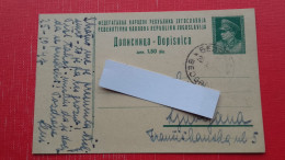 Dopisnica FNRJ 1.50 Din(Tito).Zig/postmark:Beograd - Covers & Documents