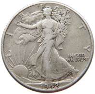 UNITED STATES OF AMERICA 1/2 DOLLAR 1942 LIBERTY WALKING #s074 0377 - 1916-1947: Liberty Walking (Liberté Marchant)