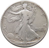 UNITED STATES OF AMERICA 1/2 DOLLAR 1942 LIBERTY WALKING #s058 0431 - 1916-1947: Liberty Walking