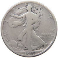 UNITED STATES OF AMERICA 1/2 DOLLAR 1918 LIBERTY WALKING #c079 0755 - 1916-1947: Liberty Walking (Liberté Marchant)