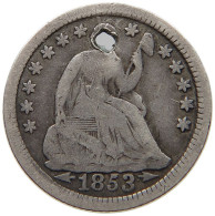 UNITED STATES OF AMERICA 1/2 DIME 1853 SEATED LIBERTY #s055 0525 - 1839-1891: Seated Liberty (Liberté Assise)