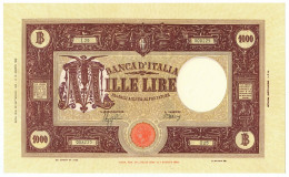 1000 LIRE BARBETTI GRANDE M TESTINA RETRO BI 22/09/1943 SUP- - Regno D'Italia – Other