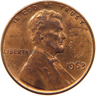 UNITED STATES OF AMERICA CENT 1963 Lincoln Wheat KENNEDY ENGRAVED #s045 0411 - 1959-…: Lincoln, Memorial Reverse