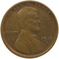 UNITED STATES OF AMERICA CENT 1918 S Lincoln Wheat #c017 0371 - 1909-1958: Lincoln, Wheat Ears Reverse