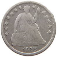 UNITED STATES OF AMERICA HALF DIME 1858 SEATED LIBERTY #t122 0589 - Half Dimes