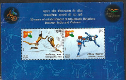 India 2023 Vietnam Joint Issue,Vovinam, Kalarippayattu, Martial Arts, Flag, Sports, MS Used (**) Inde Indien - Gebruikt