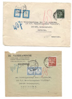 2 Pcs  763 + 768  Antwerpen 1948/1949 Naar Amsterdam En Met Strafportzegels Voorzien Voorzijde/devant De Lettre / Front - 1948 Export