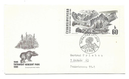 1969 Tatranska Lomnica Tatransky Narodny Park 89.1969 Tatra Mountain To Berlin Bear - Lettres & Documents