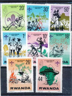 TIMBRE STAMP ZEGEL RWANDA SERIE BOYS-SCOUT SCOUTISME 851-858  XX - Unused Stamps