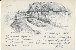 - 3328 - OSTENDE   Ferme Aux Environs D' Ostende    (  Superbe Litho De 1901 ) !!!! - Oostende