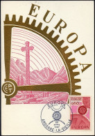 Andorre Français - Andorra CM 1967 Y&T N°180 - Michel N°MK200 - 60c EUROPA - Maximum Cards