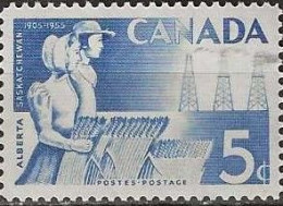 CANADA 1955 50th Anniversary Of Alberta And Saskatchewan Provinces - 5c - Pioneer Settlers MH - Unused Stamps
