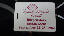 REF Box003 - Etiquette De Bagage Bagages Executive Diamond Council Diamant Burgenstock Switzeland 1982 - Baggage Labels & Tags