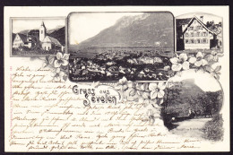 1900 Gelaufene AK Nach St. Gallen. 4 Bildrige AK: Gruss Aus Sevelen Mit Gasthaus Drei Königen. 5 Rp UPU Marke Mit Abart. - Sevelen