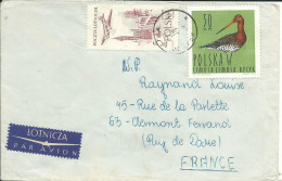 POLOGNE LETTRE PAR AVION 55p CRACOVIE POUR CLERMONT FERRAND ( PUY DE DOME ) DE 1967 LETTRE COVER - Lettres & Documents