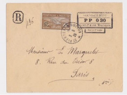 Lettre Recommandée De 1926 Emises Avec Cachet Special A La Place Du 30 Ct épuisé + Timbre  Cote 180 - Covers & Documents