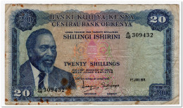 KENYA,20 SHILLINGS,1971,P.7b,F,OXIDE MARKS - Kenya