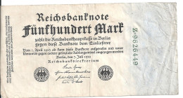 ALLEMAGNE 500 MARK 1922 VF P 74 - 500 Mark