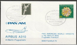 Erstflug Berlin - Frankfurt Mit Pan Am Airbus A300 PA 635 28.4.1985 Ankunftstempel 28.4.85 1985 ( FP 311) - Correo Aéreo